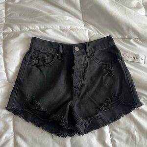 PacSun black ripped shorts